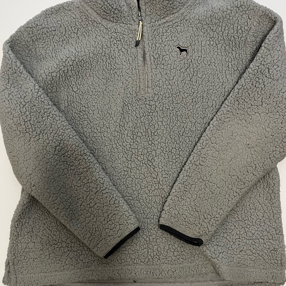 PINK Victoria's Secret Light Gray Teddy Jacket